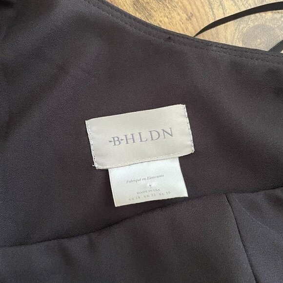 BHLDN Anthropologie Womens Windham Jumpsuit Plus Sz 18 Black 1 Shoulder Wide Leg - Picture 11 of 12